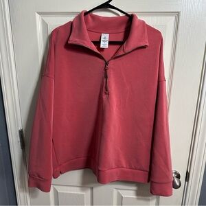 Women's Coral Members Mark Quarter-Zip Sweatshirt, size XL